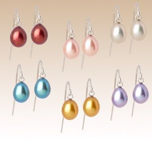 NWOT- 6 pairs of dangle pearl earrings